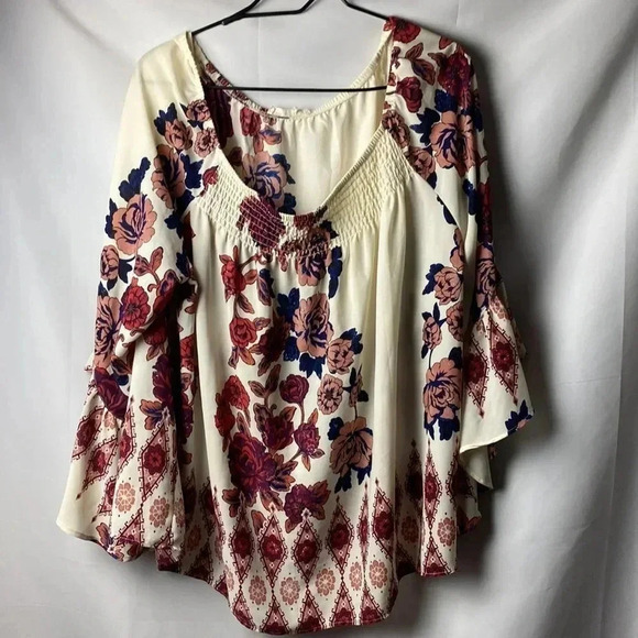 LIVING DOLL LOS ANGELAS WO SIZE 22/24(?). TOP CREAM COLOR NAVY RUST MAUVE - Picture 2 of 11